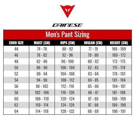 tallas mono moto dainese|Dainese Sizing Charts